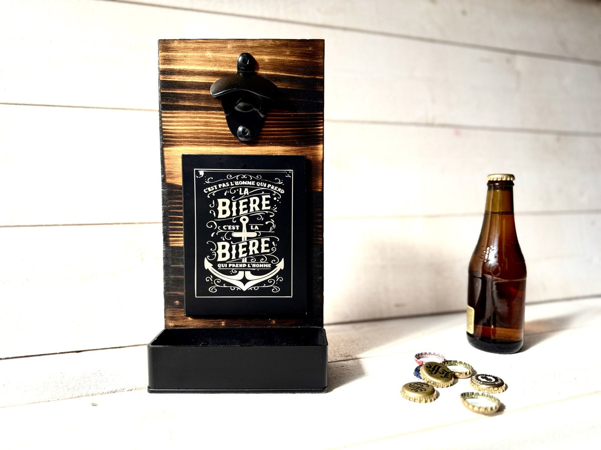Décapsuleur mural La bière qui prend l’homme