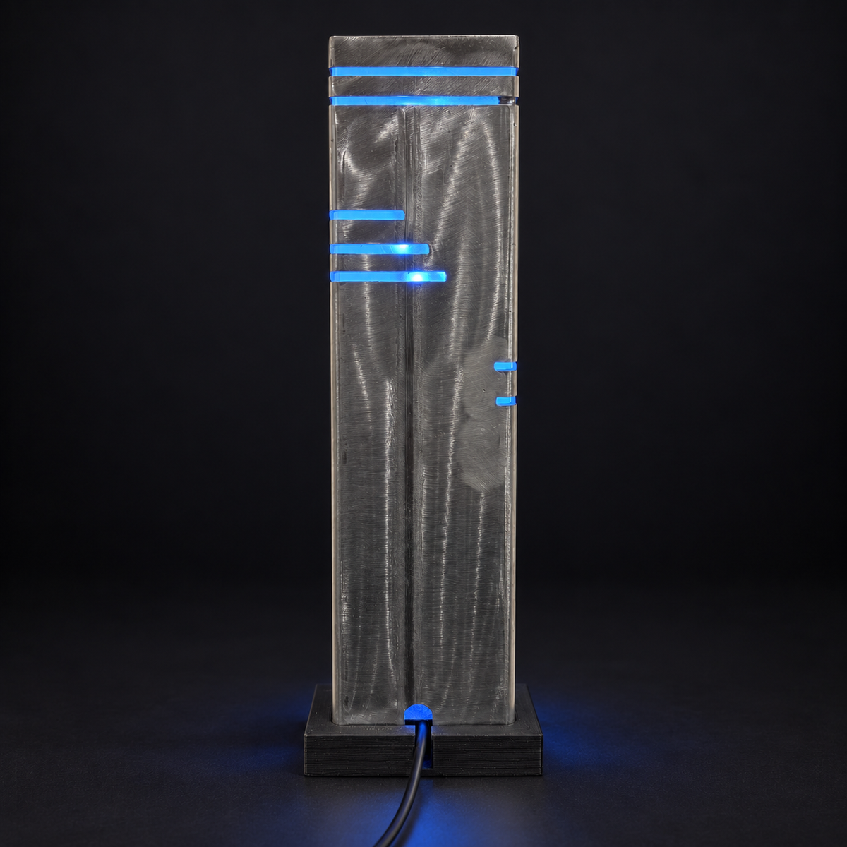 Face arrière de la première lampe LED, lumière bleue