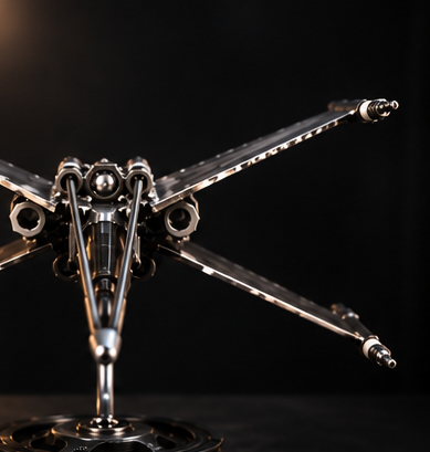 Sculpture X-Wing en métal recyclé Vito Art Métal – vue de face