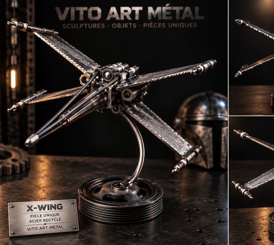 X-Wing – Sculpture métal recyclé